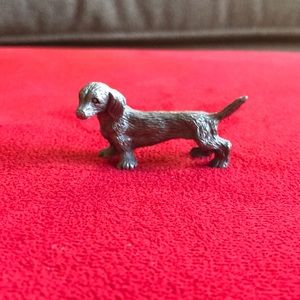 Vintage Pewter Dachshund Mini Figurine!